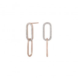 Goldene Lange Ohrringe 925 Sterlingsilber rosevergoldet