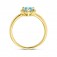Blautopas Damenring mit Diamanten 0.08ct 585 Gold