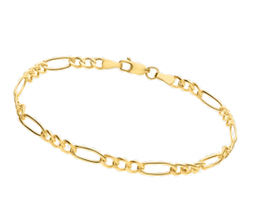 Armband 14 Karat 585 Gold Italienisch Figaro Gelbgold