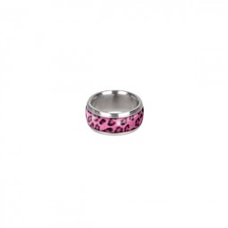 Ring "Pink Leopard" 316 Edelstahl