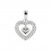 Damen Herz Anhänger mit Kette 925 Silber rhodiniert