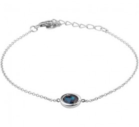 Damen Armband, Armkette, Synthetischer Saphir blau 925 Sterling Silber