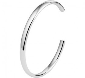 925er Sterling Silber schlichter Armreif, Armband Schmuck Armspange offen verstellbar 5mm Breit