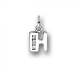 Anhänger Buchstabe H aus 925 Sterling Silber rhodiniert Initial Schmuck, Kettenanhänger