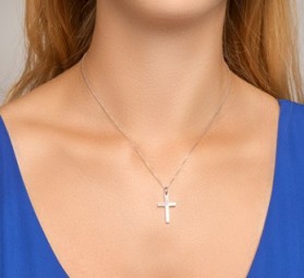 Kreuz-Anhänger Unisex aus 925 Silber rhodiniert