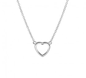 Halskette 925 Sterling Silber mit Herz Anhänger rhodiniert