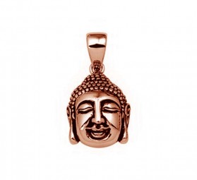 Buddha, Kettenanhänger aus 316 Edelstahl bronze vergoldet. Oberfläche poliert/geschwärzt.