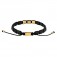 Herren Armband Onyx schwarz Edelstahl IP vergoldet und Nylon
