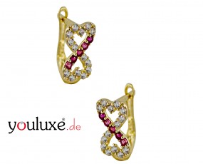 585 Gold Kinder Ohrringe Creolen Halbcreolen Infiinity