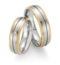 Partnerringe Edelstahl Gelbgold 585/-88-01830-060+88-01840-60