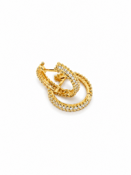 Damen Creolen Ohrringe mit Zirkonia in 585 Gold