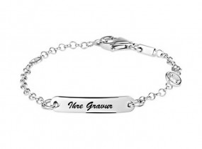 Kinder ID Armband, 925 Silber, 11- 13 cm, mit Gravurplatte