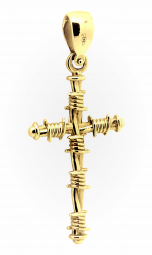 Kreuz Anhänger massiv Unisex 585 Gelbgold