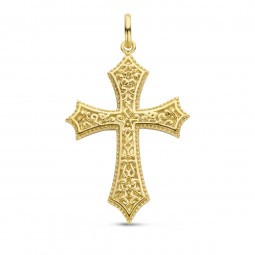 Damen Kreuz Anhänger Gold 925 Silber IP vergoldet