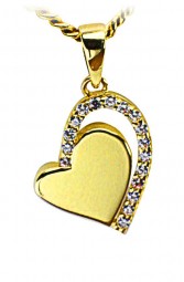 Herz Damen Anhänger 585 Gold mit Zirkonia