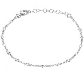 Damen Armband Panzerkette mit platten 2,5mm 925 Silber 16-19cm verstellbar