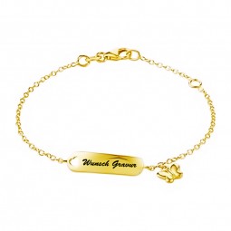 Kinder ID Armband Schmetterling in 585 Gelbgold
