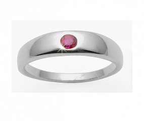 Silber Taufring 925 Sterling Silber synt Rubin