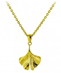 Anhänger Ginkgo Goldanhänger Gold 585 Glücksbringer