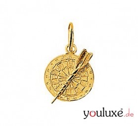 Anhänger Dart Scheibe Echt 14 Karat 585