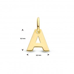 Damen Klein Buchstabe Anhänger (A) 585 Gold