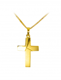 youluxe Goldkreuz Kreuz Kettenanhänger 585 Gelbgold