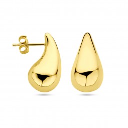 Damen Ohrstecker Tropfen 925 Silber Gelbgold plattiert