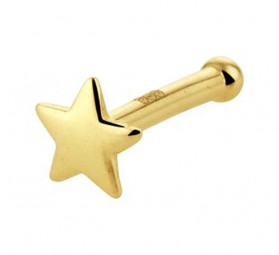 Stern Nasen-Piercing 14 Karat 585 Echtgold Stecker