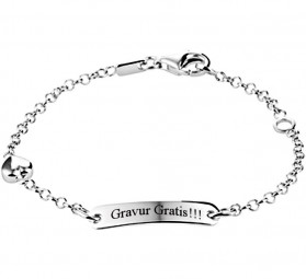 Baby- und Kinder ID Armband mit Herz Anhänger 925 Silber rhodiniert