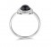 Damen Ring Onyx Edelstein 925 Silber schwarz rund rhodiniert