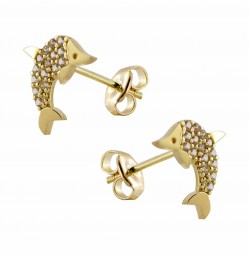 Ohrstecker, Ohrringe, Gold 585, Kinder, Delfin