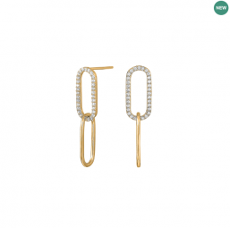 Goldene Lange Ohrringe 925 Sterlingsilber vergoldet