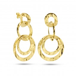 Gold Damen Ohrring Lang 925 Silber IP vergoldet