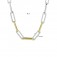 Damen Kette Collier Paperclip 925 Silber und echt 585 Gold