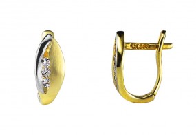 Creolen Klappcreolen-Halbcreolen 585 Gold Bicolor mit Zirkonia