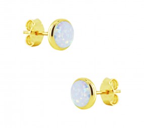 585 er Gold (14 Karat) Ohrschmuck im Ohrstecker-Stil aus Gold mit Opal