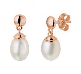 Damen Ohrstecker echte Perlen echt Gold 585 Ohrringe Rosegold