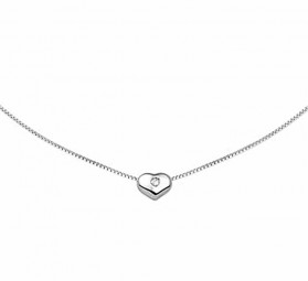 585 14K Weißgold Herz Anhänger mit 40-42cm 14K Gold Kette