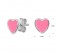 Kinder Stecker Ohrstecker Ohrschmuck, Herz pink, echtes 925 Silber rhodiniert