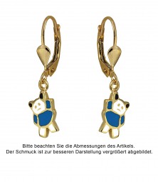 Kinder Bär Ohrhänger Brisur, 585 Gold