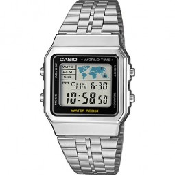Casio Herren Digital mit Edelstahl Armbanduhr A500WEA7EF