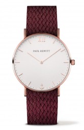 Paul Hewitt Uhr Sailor Line White Sand IP Roségold Perlon Dark Berry