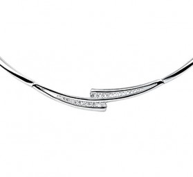 Collier 925 Silber rhodiniert Zirkonia weiß
