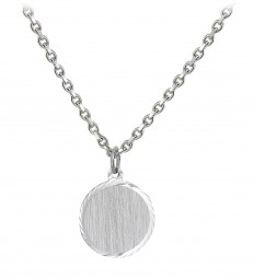 Anhänger Gravurplatte Halsschmuck aus 925 Silber teildiamantiert, mattiert unisex