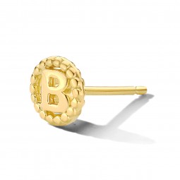 Goldohrstecker einzeln mit Initialen Buchstaben 925 Silber Goldplattiert Ohrschmuck für Damen