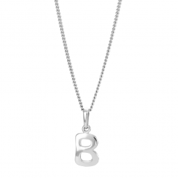 Anhänger Buchstabe -B- massiv echt Silber 925 12mm mit Kette