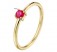 Ring Damenring Verlobungsring mit echtem Rubin rund rot, 585 Gold Gelbgold Rubinring Goldring