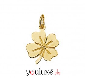 Kleeblatt Anhänger Klein aus Gold 585 Glücksbringer