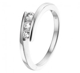 Damen-Ring 925 Sterling Silber Zirkonia weiß
