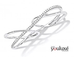 s.Oliver Damen Ring X Doppelring Zweifingerring 925 Silber Zirkonia